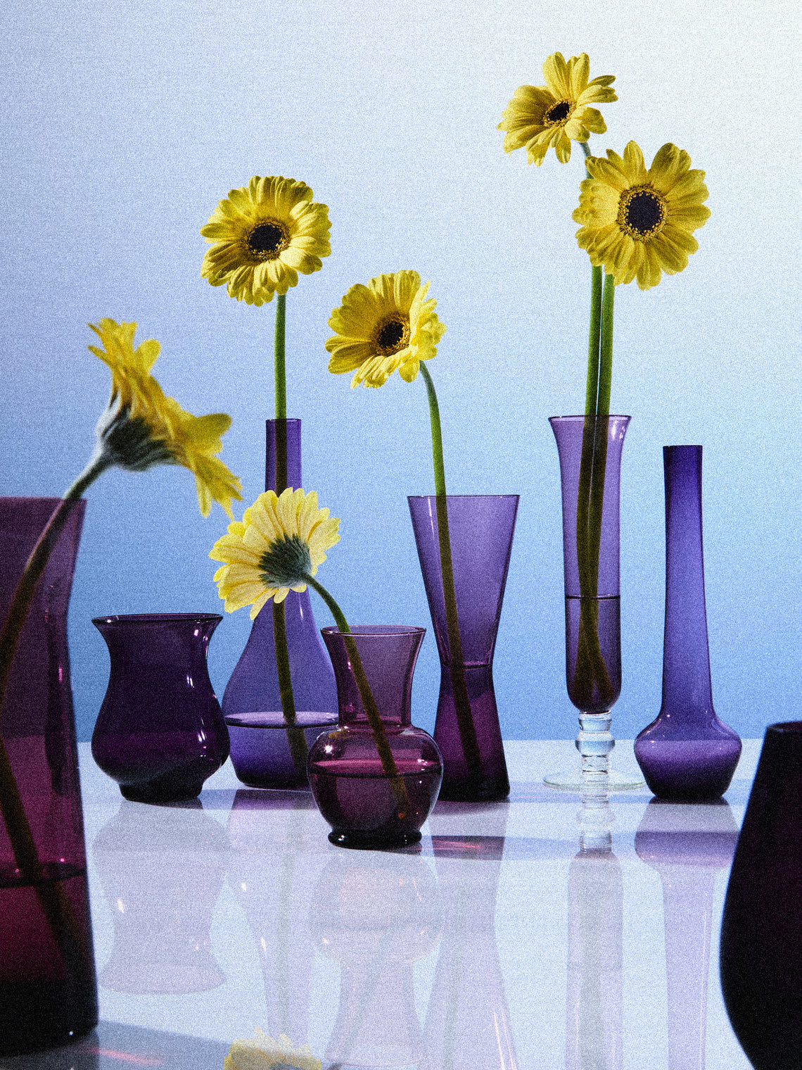 Antique and Vintage - Mid-Century Glass Bud Vases (Set of 8) - Purple - ABASK