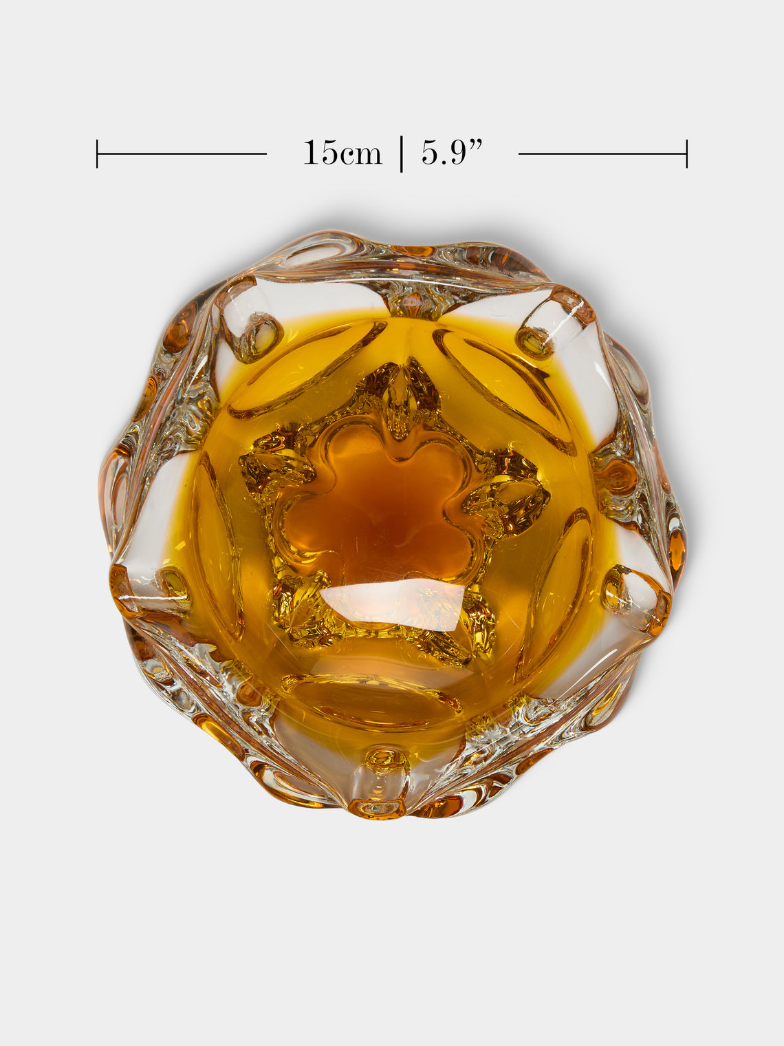 Antique and Vintage - Mid-Century Crystal Ashtray - Orange - ABASK