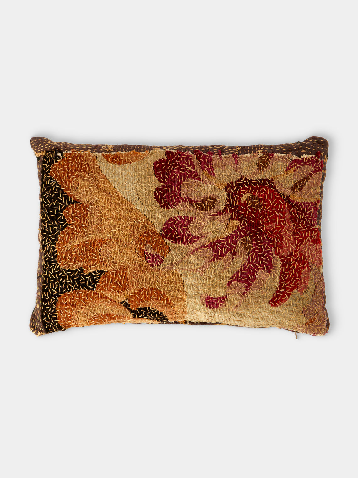 By Walid - 19th-Century Napolean III Aubusson Tapestry and Linen Cushion (19in/48cm) - Multiple - ABASK - 