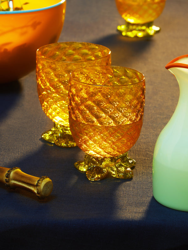 Andrew Iannazzi - Pineapple Hand-Blown Glass Tumblers (Set of 4) -  - ABASK