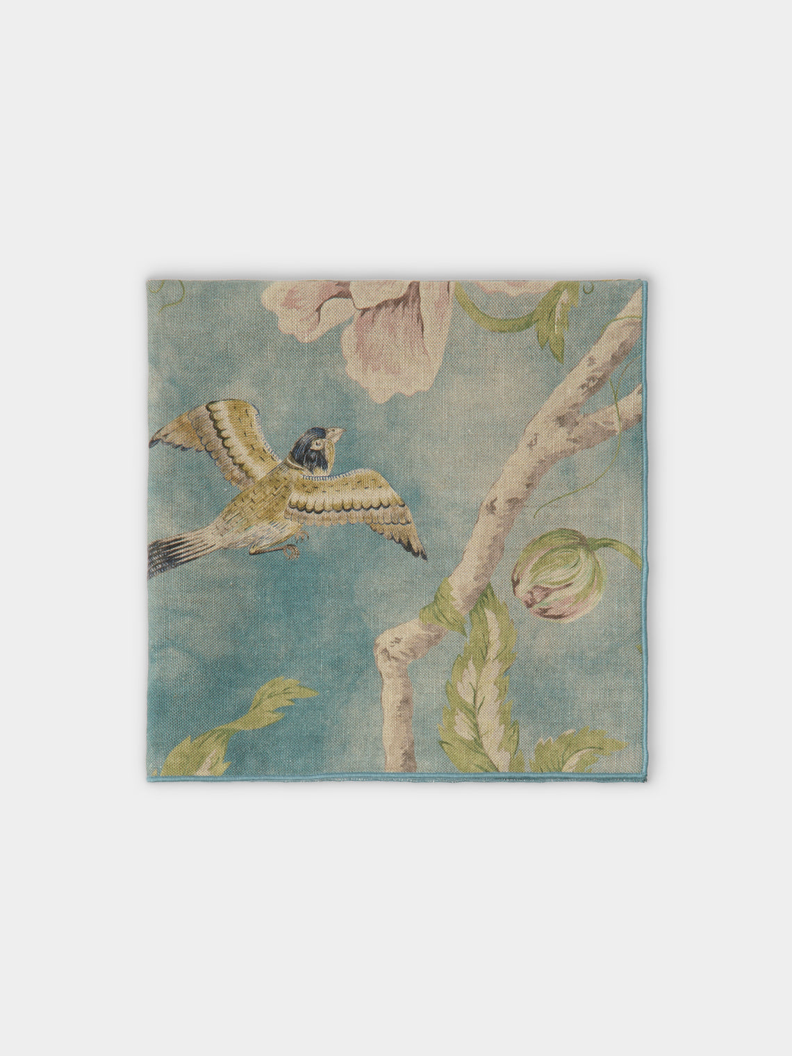 Borgo delle Tovaglie - Filo Affresco Embroidered Linen Extra Large Napkins (Set of 4) - Blue - ABASK