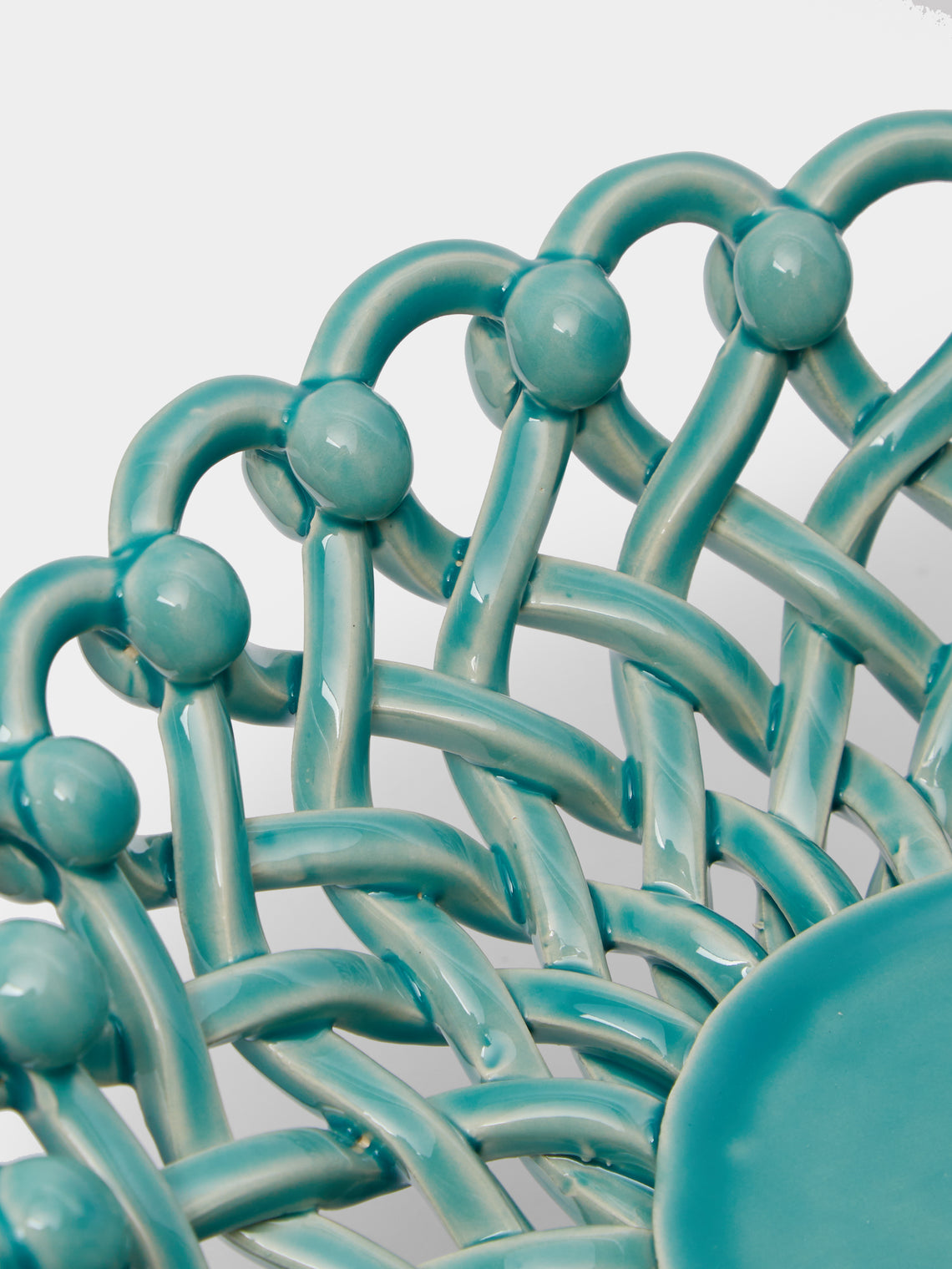 Maison Pichon Uzès - Hand-Glazed Ceramic Braided Low Raised Bowl -  - ABASK
