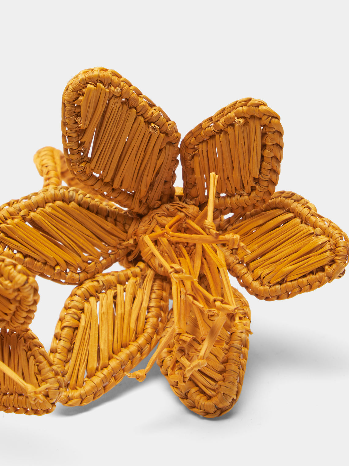 CasaLatina - Florencia Handwoven Werregue Palm Napkin Rings (Set of 4) - Orange - ABASK