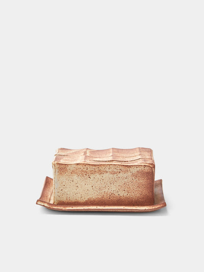 Adam Ross - Hand-Thrown Ceramic Faceted Butter Dish - Beige - ABASK - 