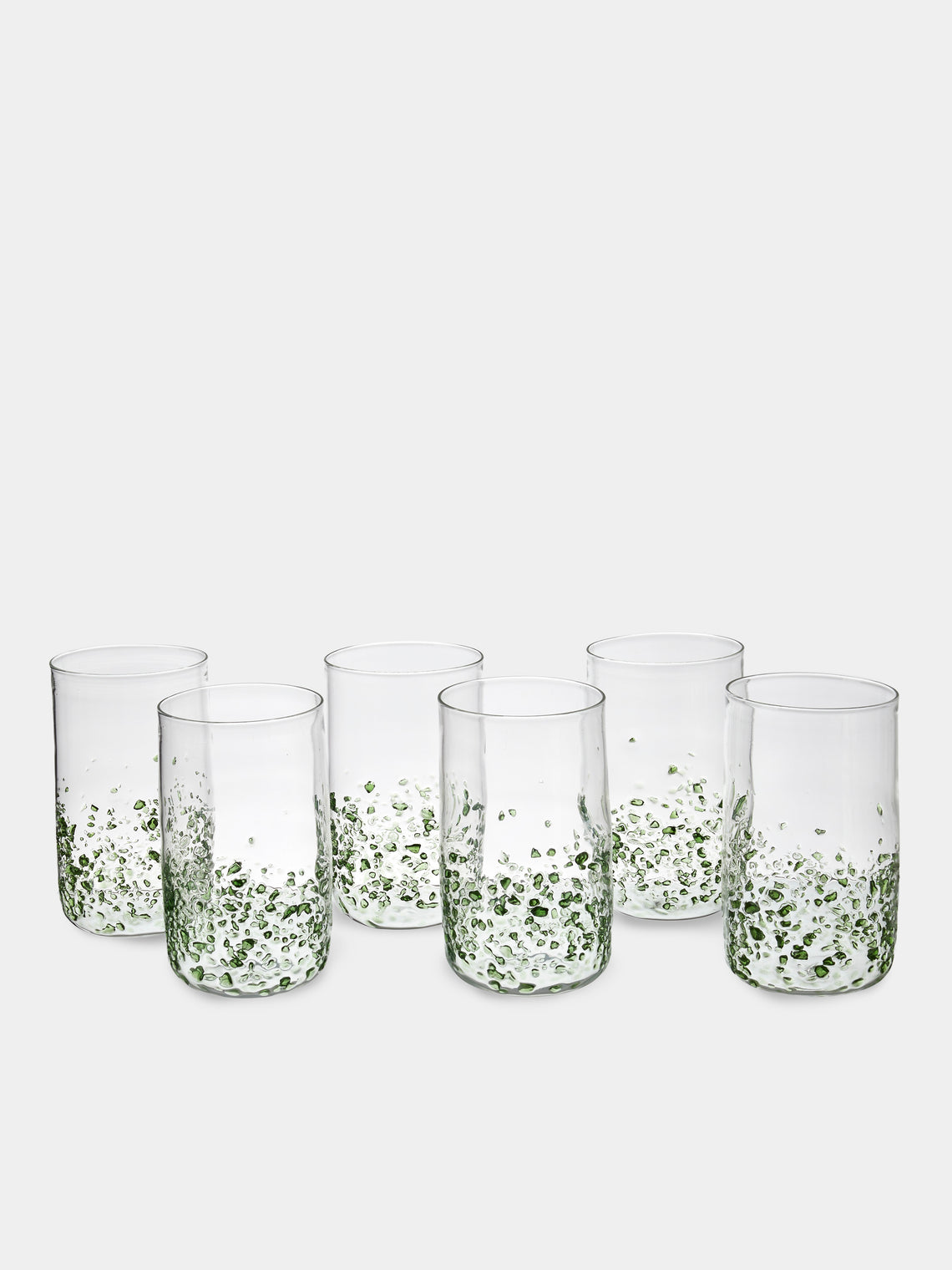 Alya Tannous - Fragments Hand-Blown Glass Highballs (Set of 6) - Clear - ABASK