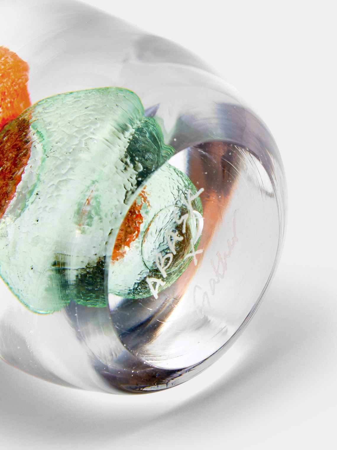 Gather - Hand-Blown Glass Paperweight - Orange - ABASK