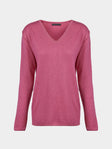Denis Colomb - Fuzzy Brushed Cashmere V-Neck Sweater | Size: S - Pink - ABASK - 