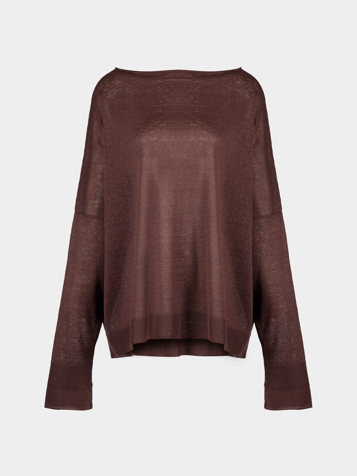 Dusan - Chunky Linen Boat-Neck Sweater | One Size - Brown - ABASK - 