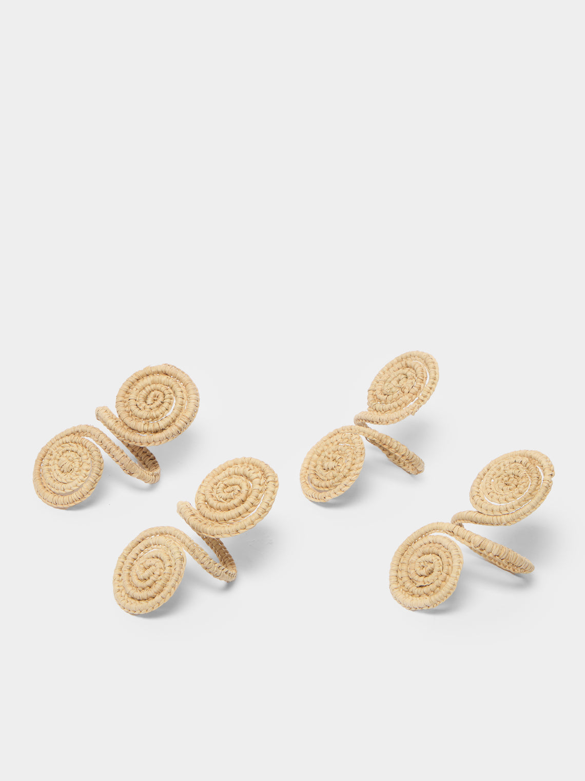 Coro Cora - Spiral Handwoven Iraca Palm Napkin Rings (Set of 4) -  - ABASK