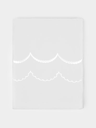 Los Encajeros - Perlas Embroidered Cotton King Duvet Cover - White - ABASK - 