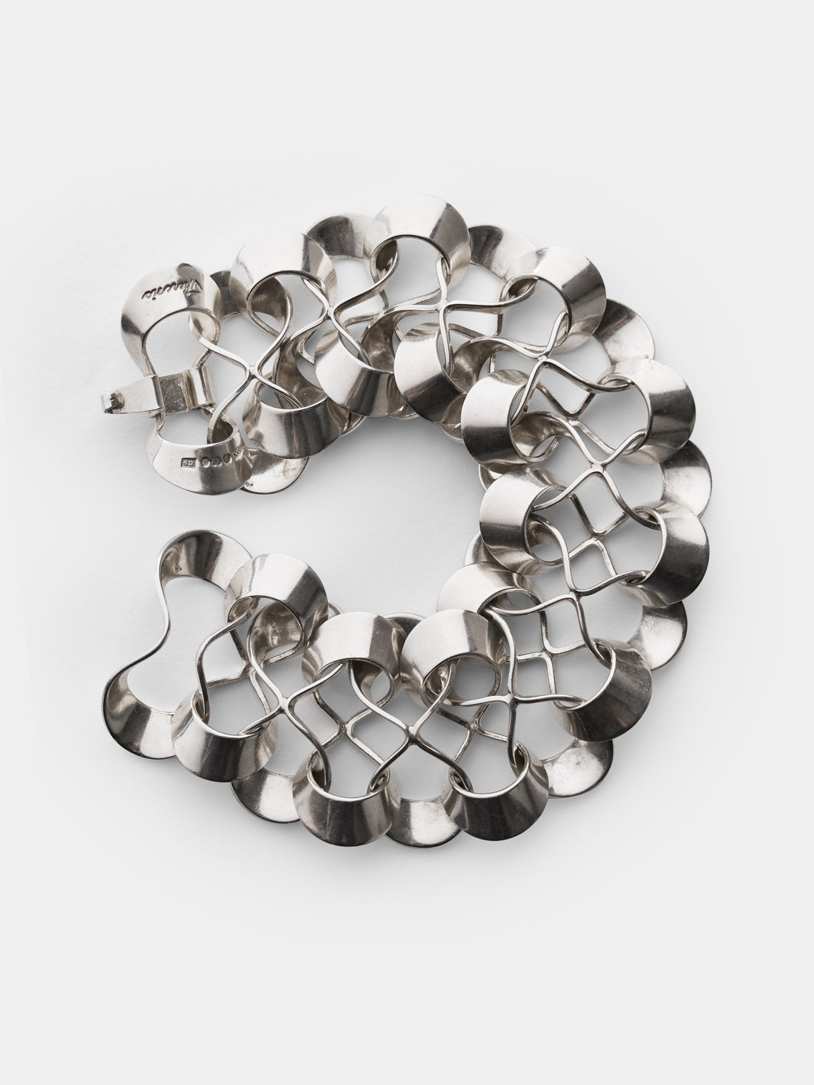 Mahnaz Collection - Vintage 1970 Theresia Hvorslev for Alton Sterling Silver Bracelet - Silver - ABASK