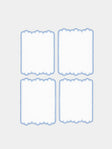 Los Encajeros - Escamas Embroidered Linen Cocktail Napkins (Set of 6) - Blue - ABASK - 
