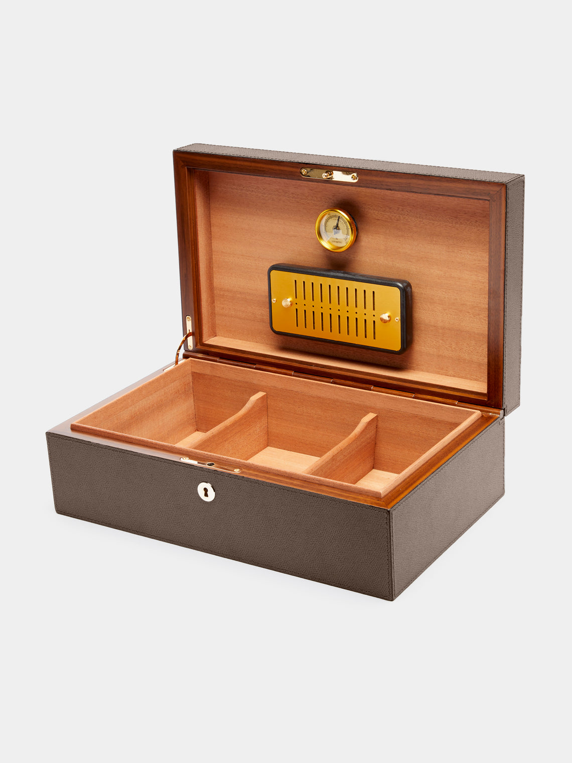 Giobagnara - Santiago Leather Large Humidor Case (80 Cigars) - Gray - ABASK 