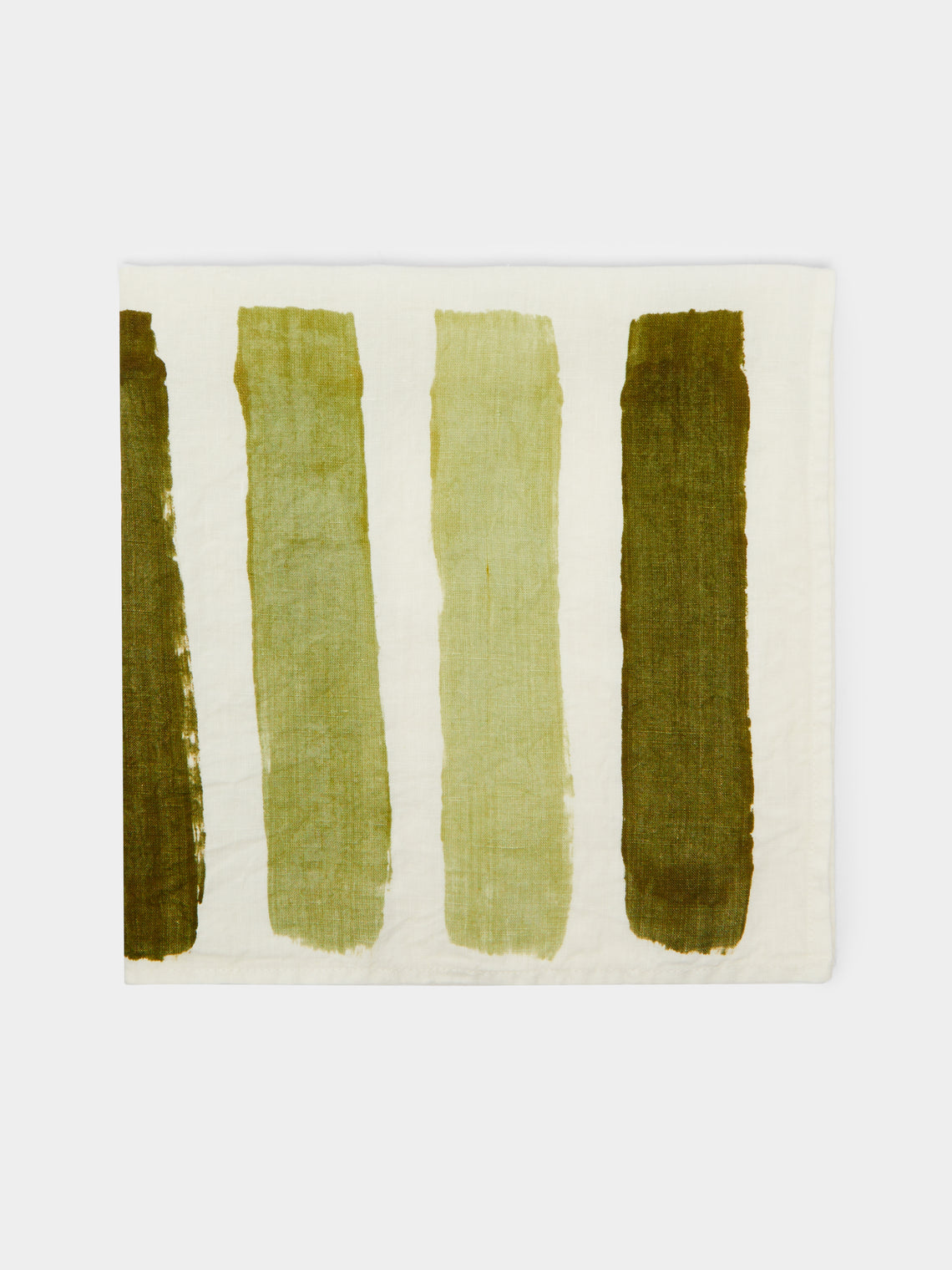 Stamperia Bertozzi - Striped Hand-Painted Linen Napkins (Set of 4) -  - ABASK - 