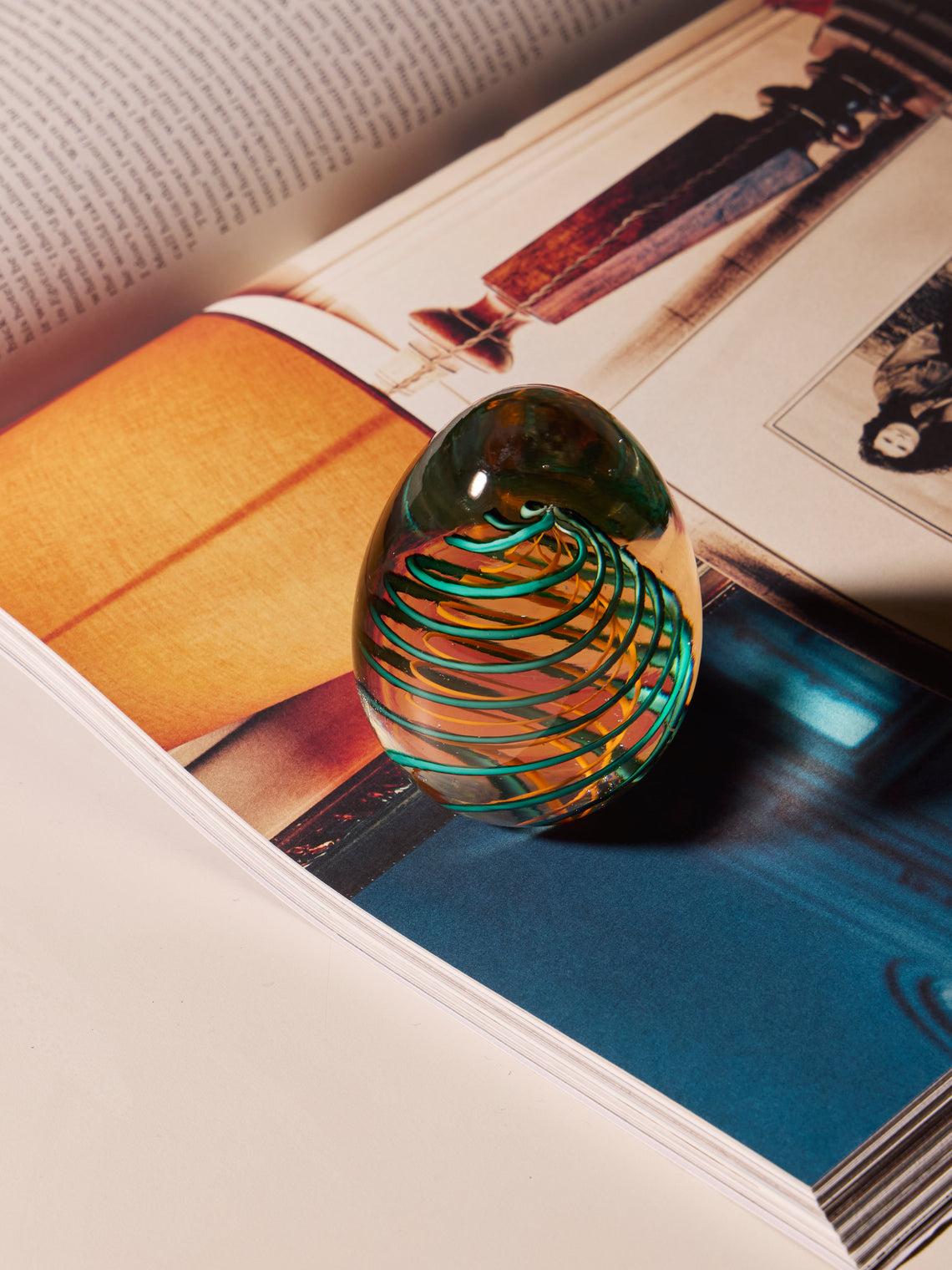 Antique and Vintage - 1960s Venini Murano Glass Paperweight - Green - ABASK