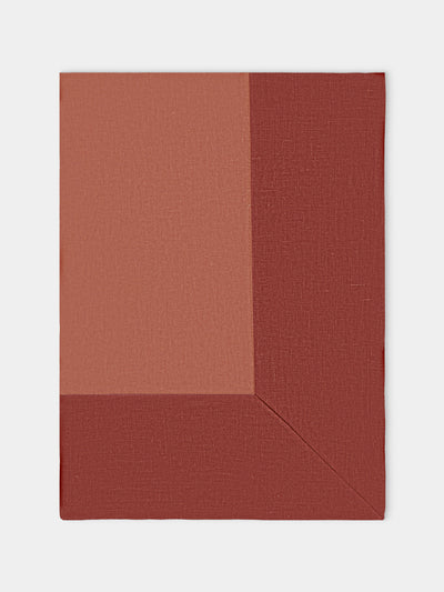 Borgo delle Tovaglie - Bauhaus Linen Large Square Tablecloth - Orange - ABASK - 