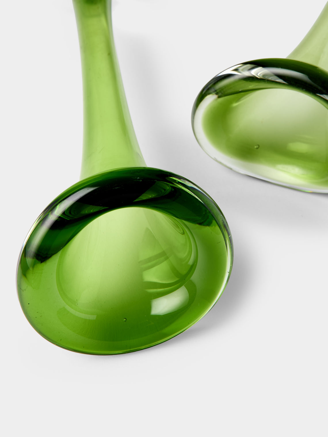 Antique and Vintage - Mid-Century Crystal Bud Vases (Set of 3) - Green - ABASK