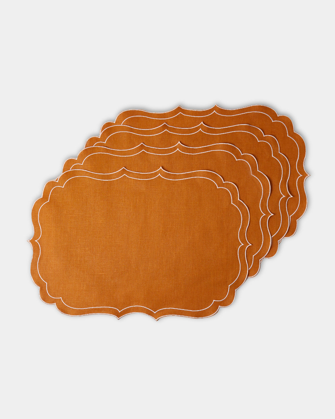 La Gallina Matta - Ninette Linen Placemats (Set of 4) - Brown - ABASK
