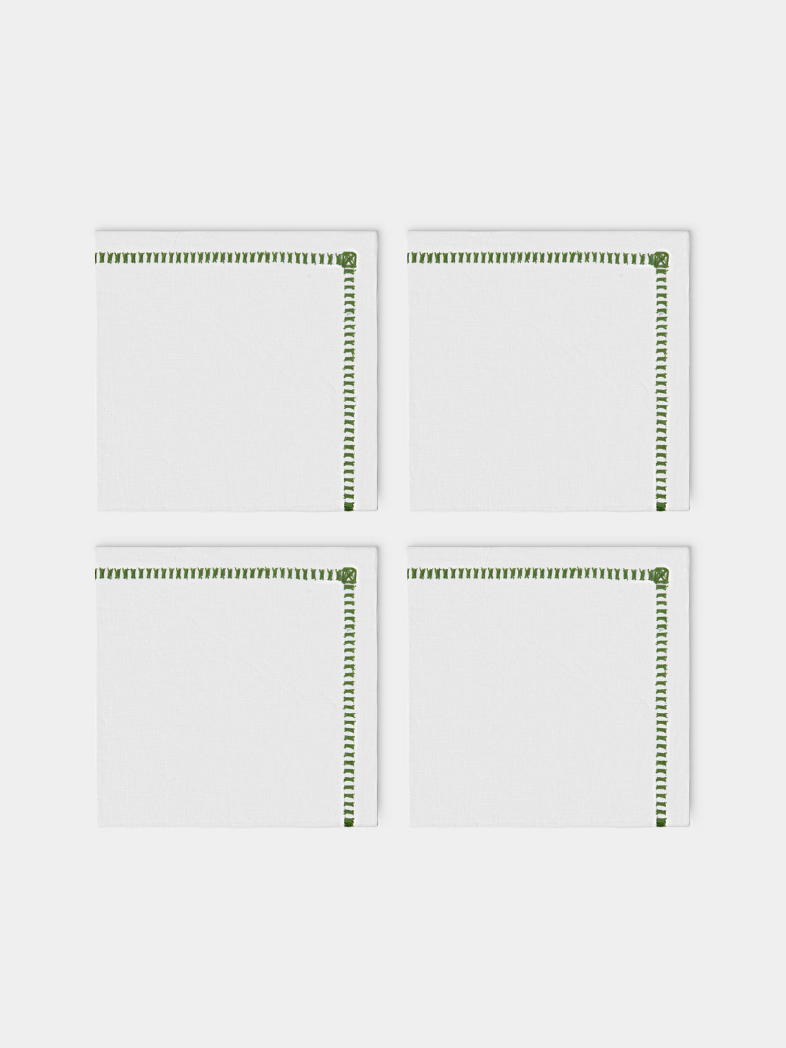 Los Encajeros - Tokyo Linen Napkins (Set of 4) - White - ABASK - 