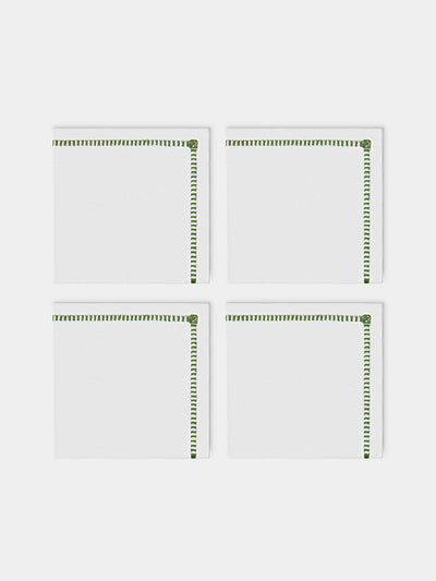 Los Encajeros - Tokyo Linen Napkins (Set of 4) - White - ABASK - 