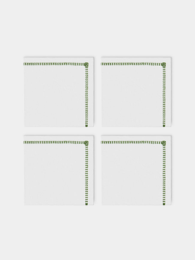 Los Encajeros - Tokyo Linen Napkins (Set of 4) - White - ABASK - 