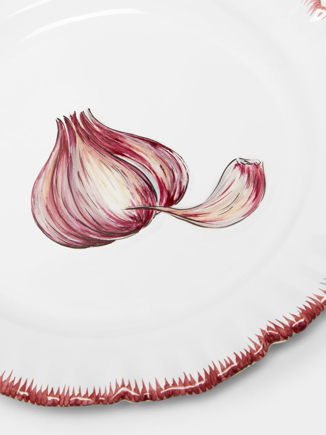 Atelier Soleil - Vegetable Garden Garlic Hand-Painted Ceramic Side Plate -  - ABASK