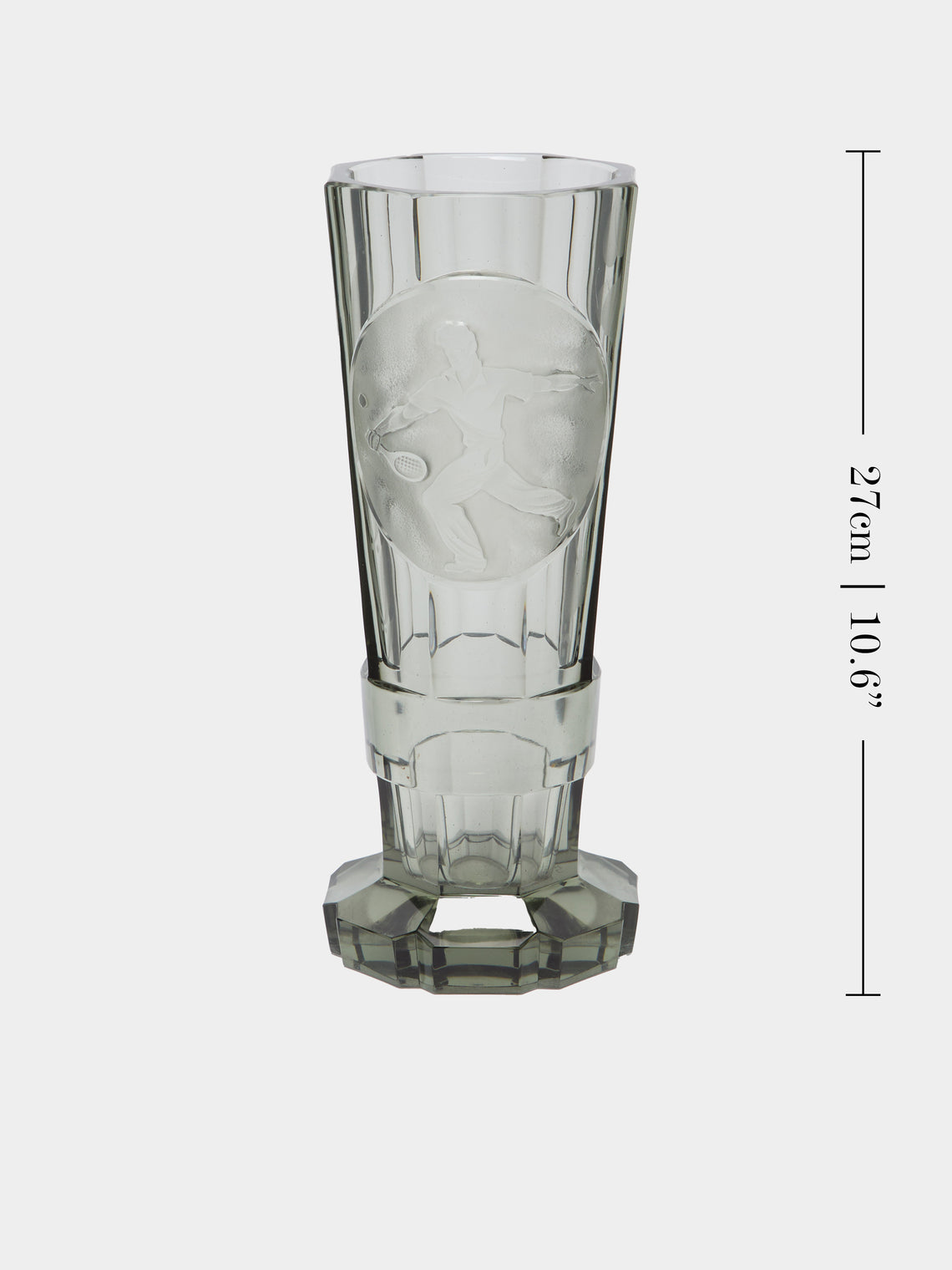 Antique and Vintage - 1930s Tennis Hand-Engraved Crystal Vase -  - ABASK