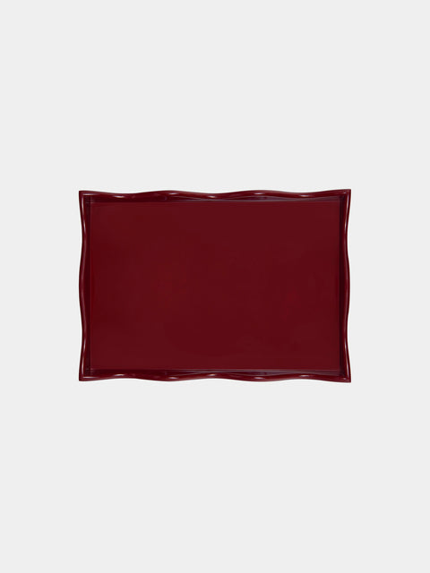 The Lacquer Company - Belles Rives Lacquered Small Tray - Red - ABASK - 