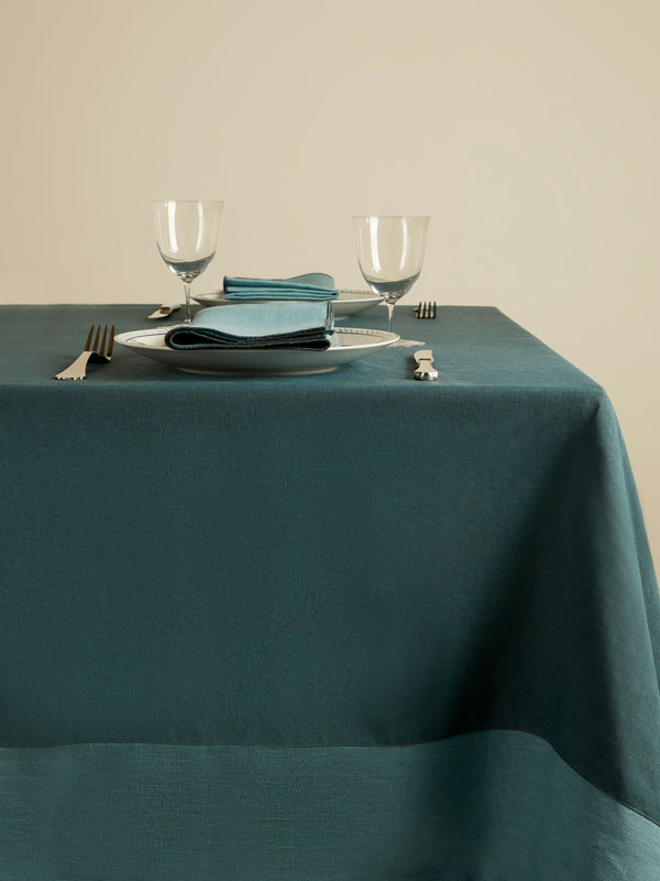 Borgo delle Tovaglie - Bauhaus Linen Square Tablecloth - Navy - ABASK