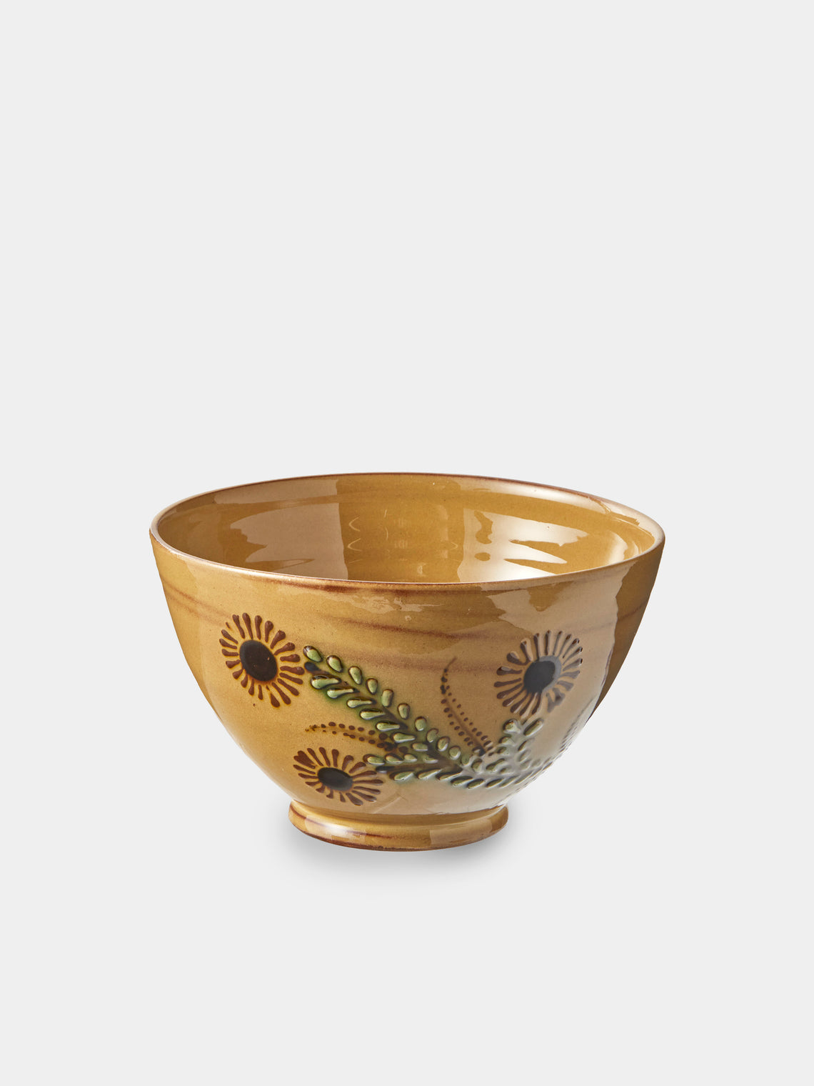 Poterie d’Évires - Flowers Hand-Painted Ceramic Grand Bowls (Set of 4) - Cream - ABASK