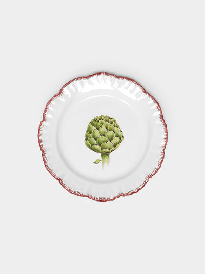Atelier Soleil - Vegetable Garden Artichoke Hand-Painted Ceramic Side Plate -  - ABASK - 
