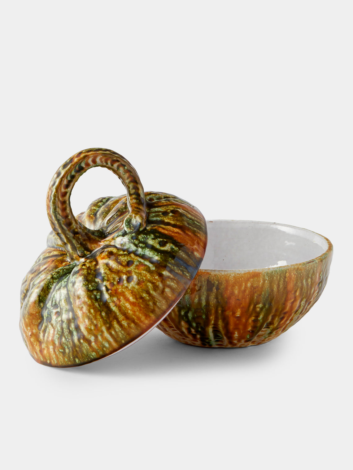 Antique and Vintage - 1940s Ceramic Squash Lidded Pot - Multiple - ABASK