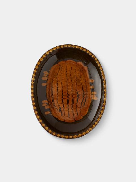 Aono Pottery - Slipware Oval Dish - Brown - ABASK - 