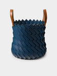 Pinetti - Almeria Handwoven Leather Basket - Navy - ABASK - 