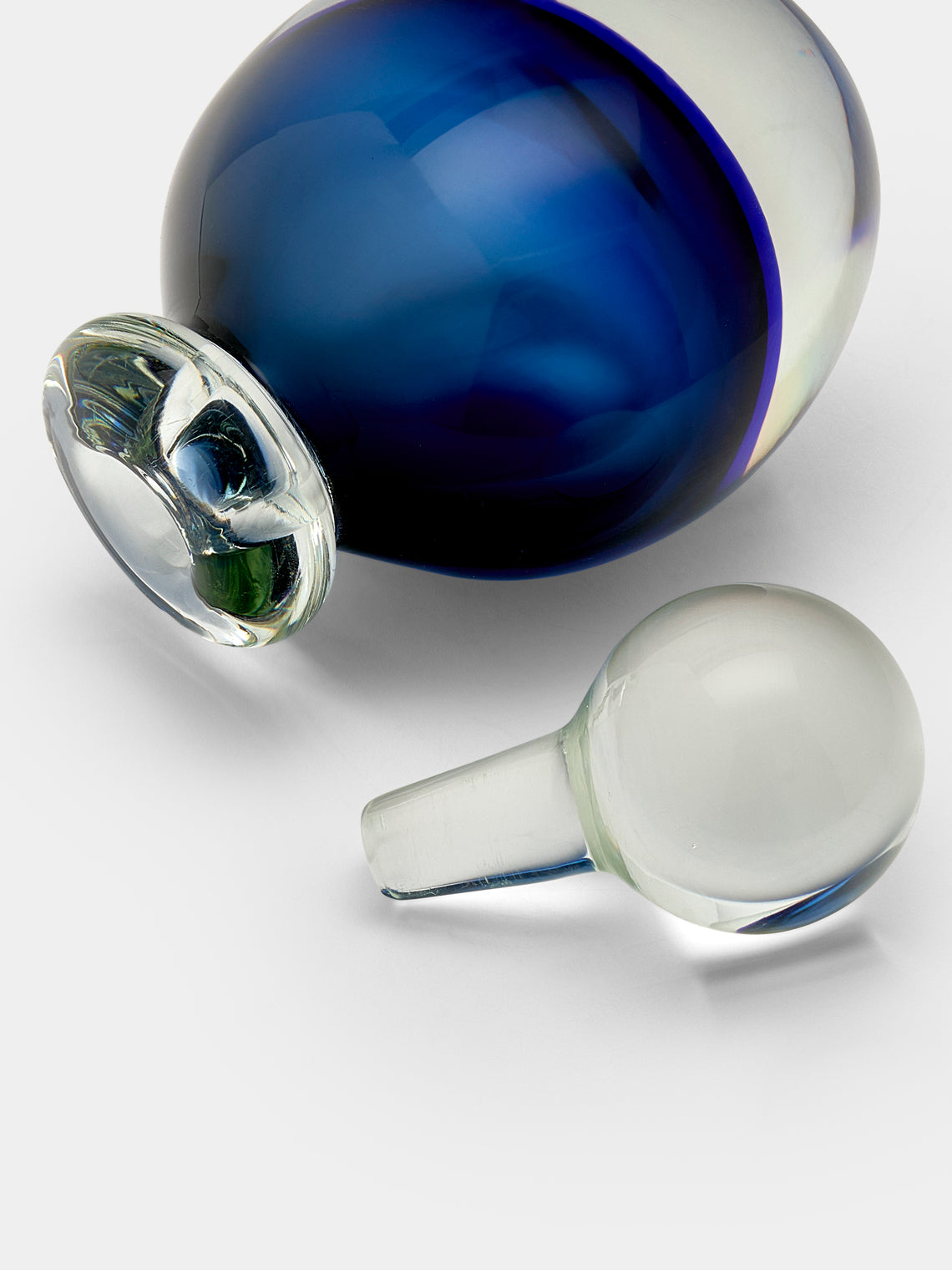 Antique and Vintage - 1950s Flavio Poli Murano Glass Perfume Bottle - Blue - ABASK
