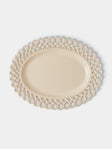 Maison Pichon Uzès - Meleia Hand-Glazed Ceramic Braided Platter - White - ABASK - 