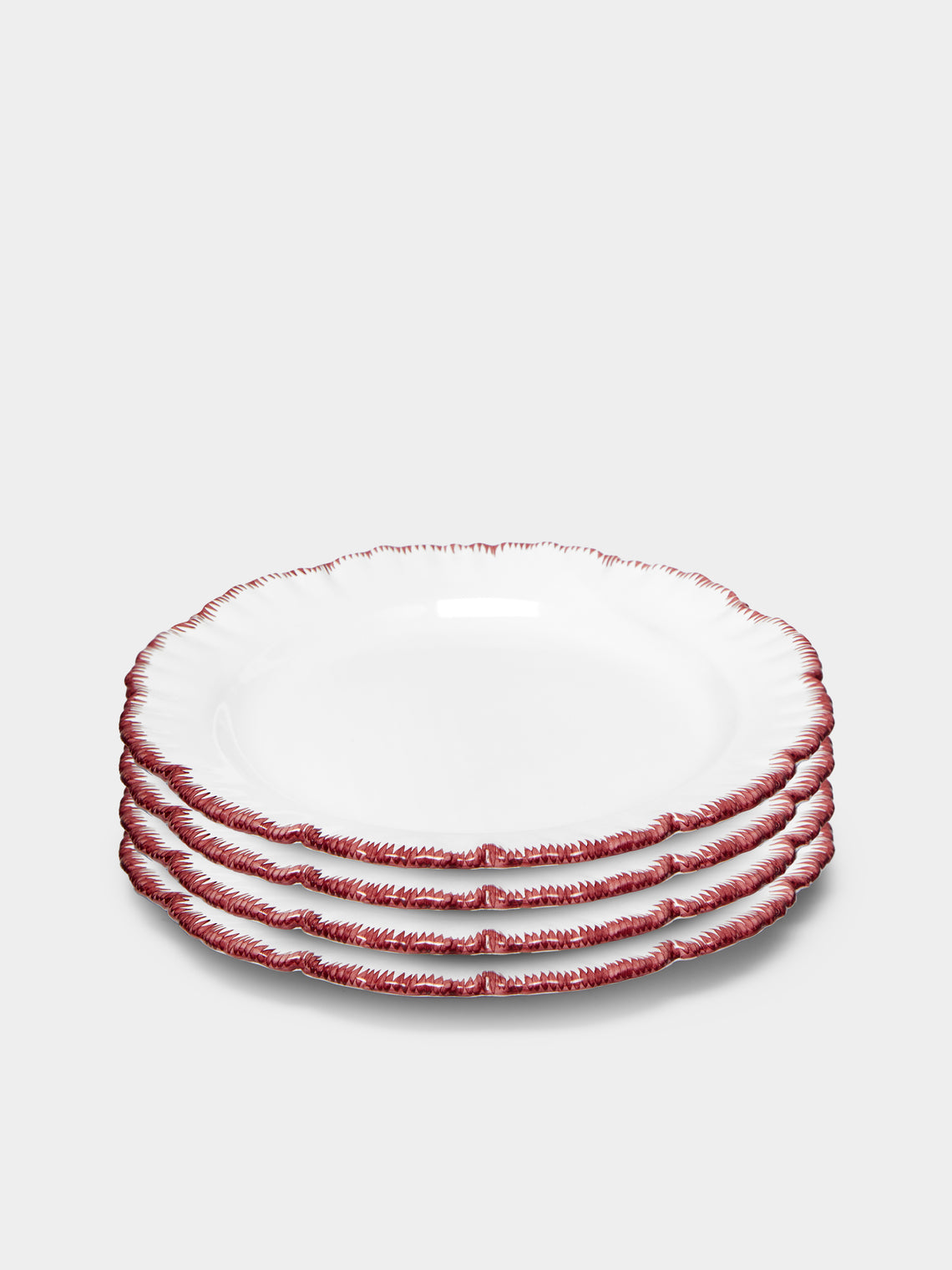 Atelier Soleil - Combed Edge Hand-Painted Ceramic Side Plates (Set of 4) -  - ABASK