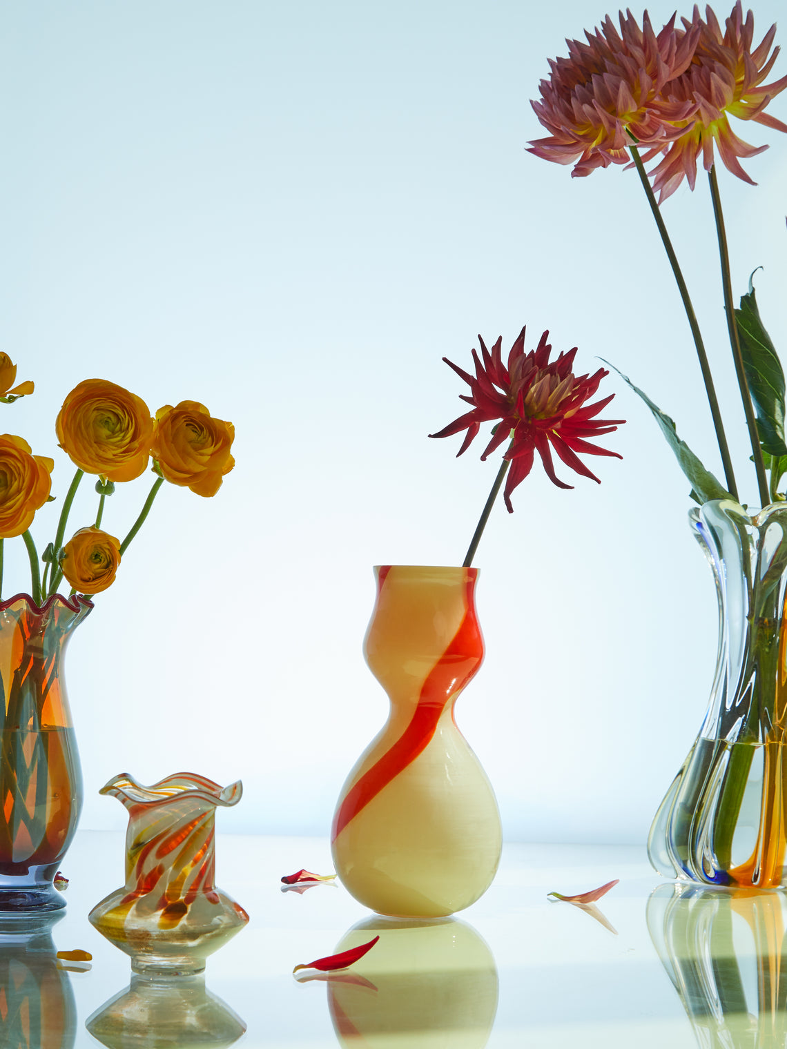Antique and Vintage - Mid-Century Scalloped Glass Bud Vase -  - ABASK