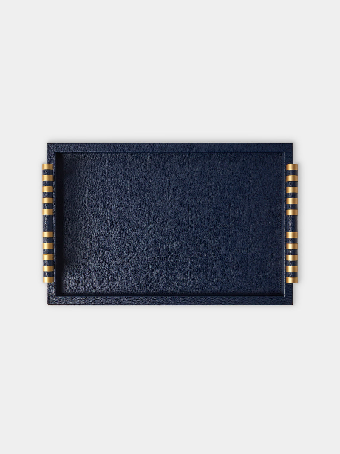 Pinetti - Saturno Leather Tray (17.5in/45cm) - Navy - ABASK - 
