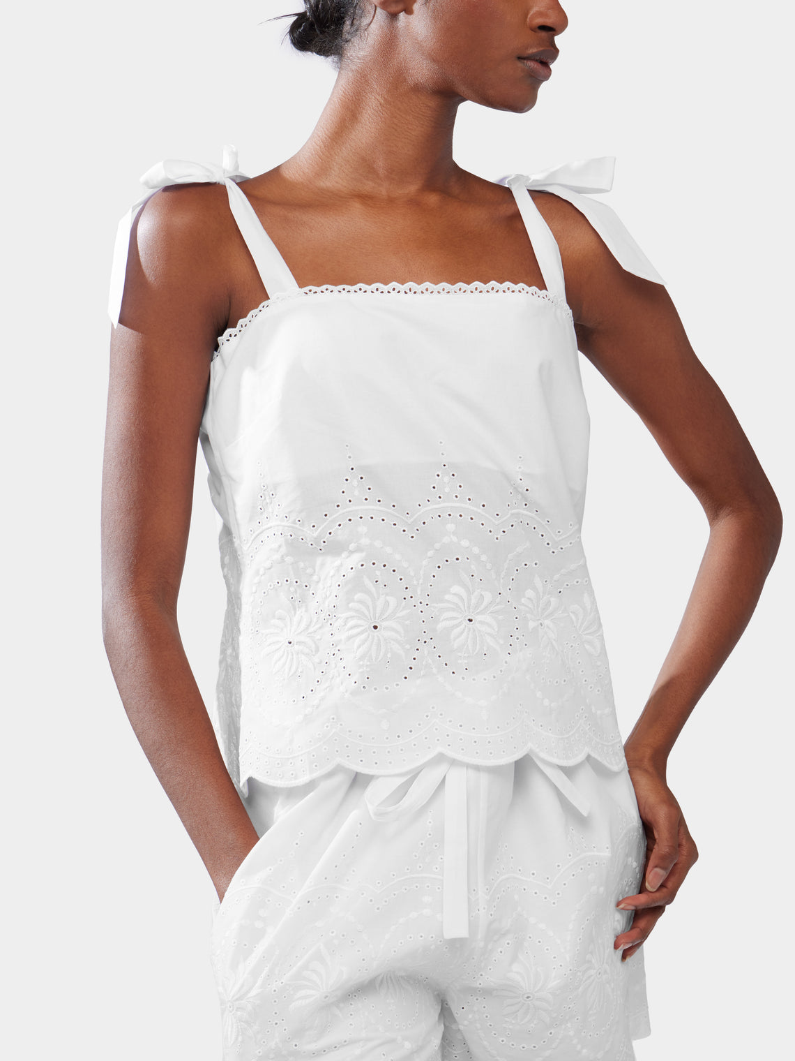 Women's Donata Embroidered Cotton Top | Size: S