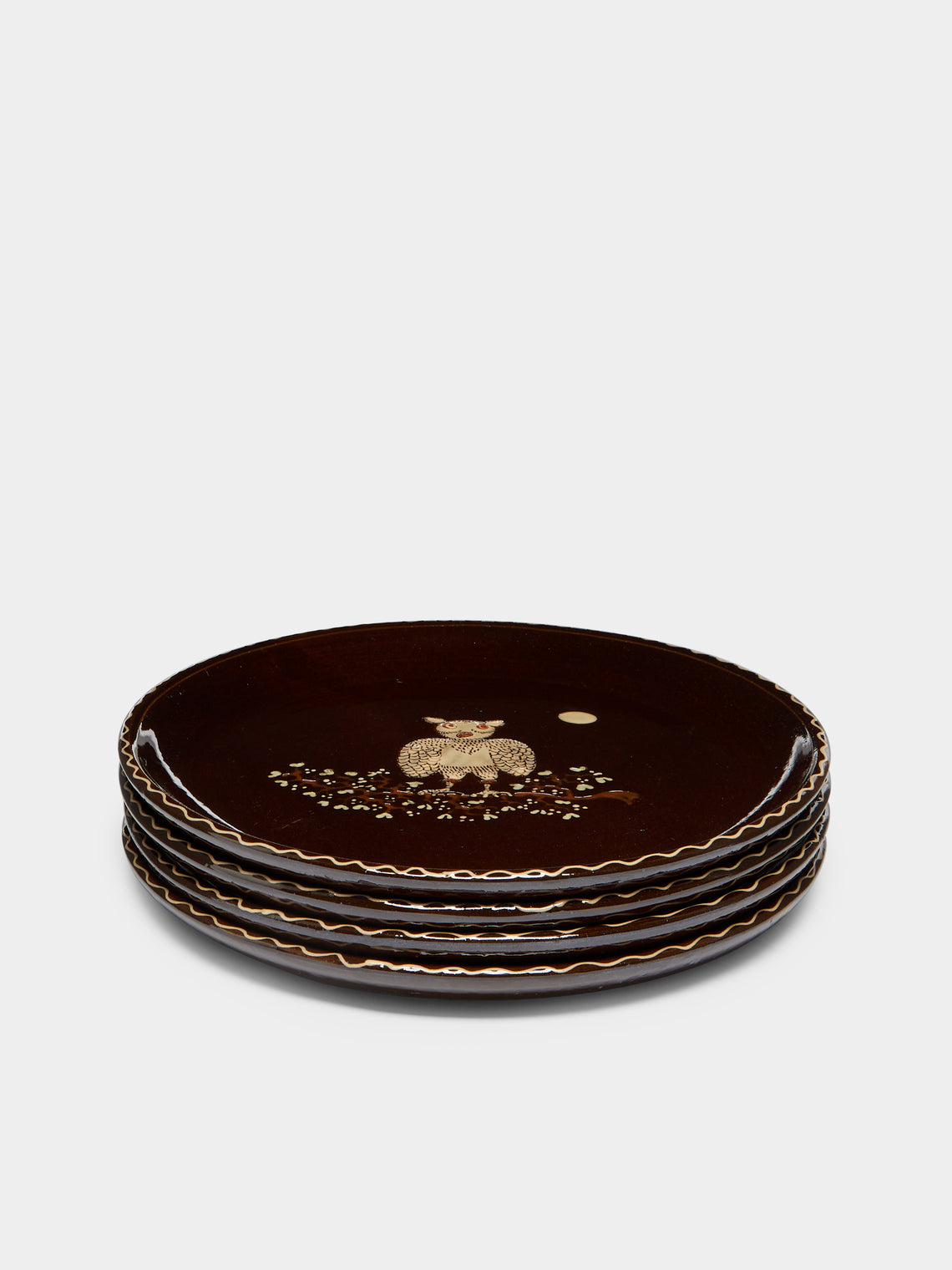 Poterie d’Évires - Animals Hand-Painted Ceramic Dinner Plates (Set of 4) -  - ABASK