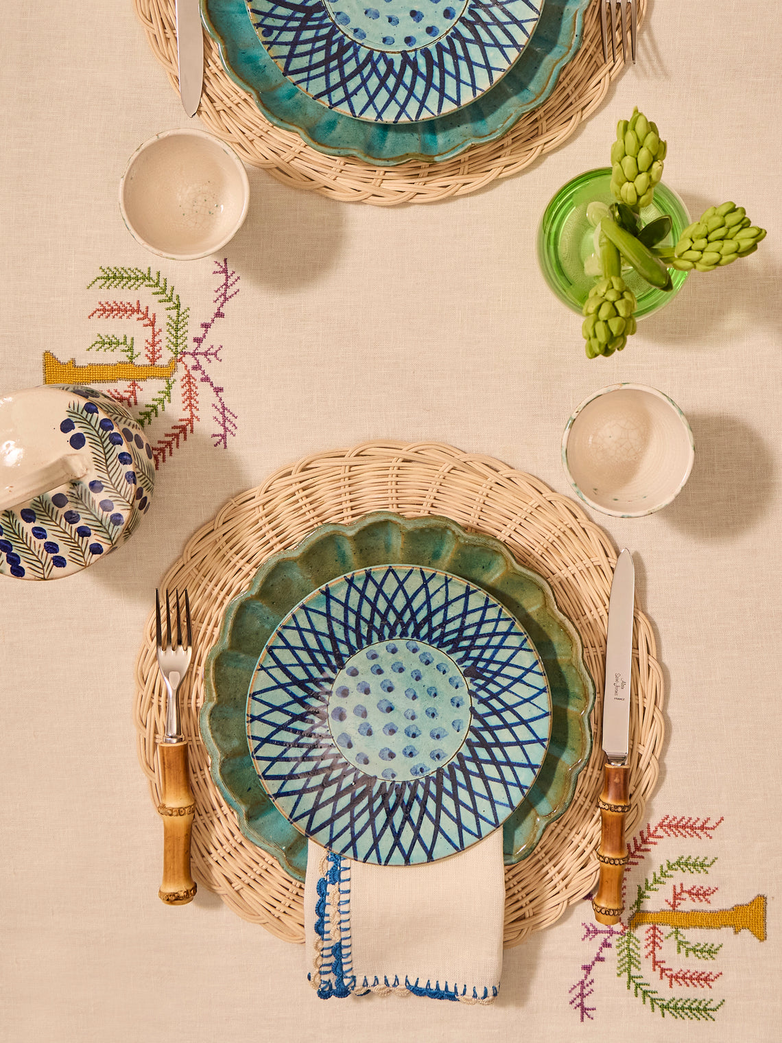 Anut Cairo - Handwoven Wicker Round Placemats (Set of 4) -  - ABASK