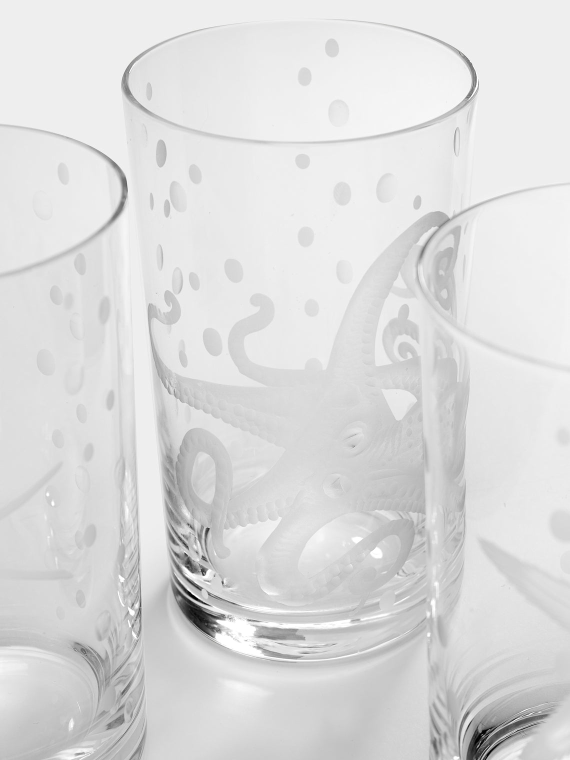 Artel - Sea Life Hand-Engraved Crystal Tall Tumblers (Set of 6) -  - ABASK