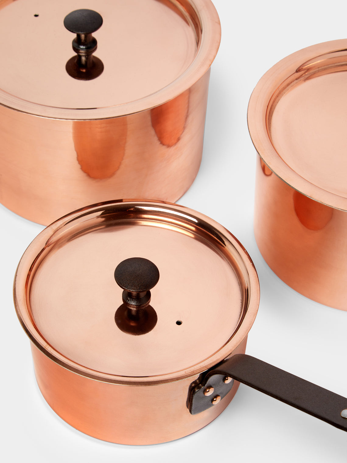 Netherton Foundry - Spun Copper Lidded Saucepans (Set of 3) -  - ABASK