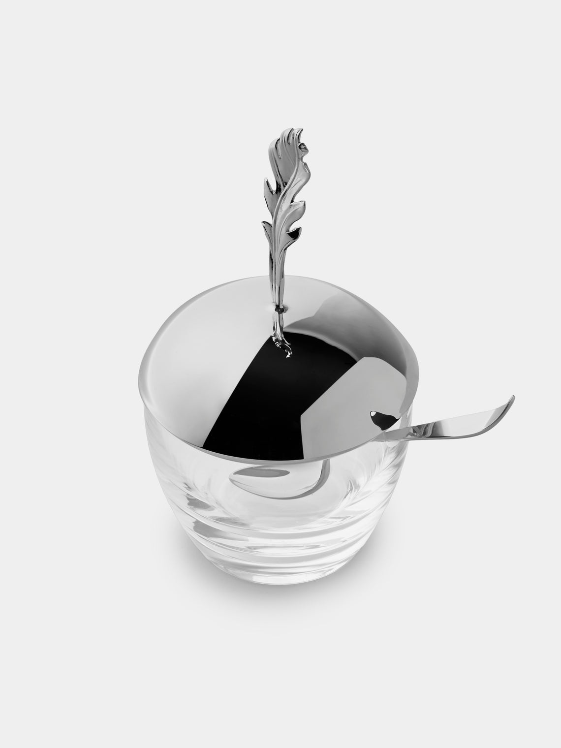 Pampaloni - Oak Leaf Silver-Plated Jam Jar - Silver - ABASK