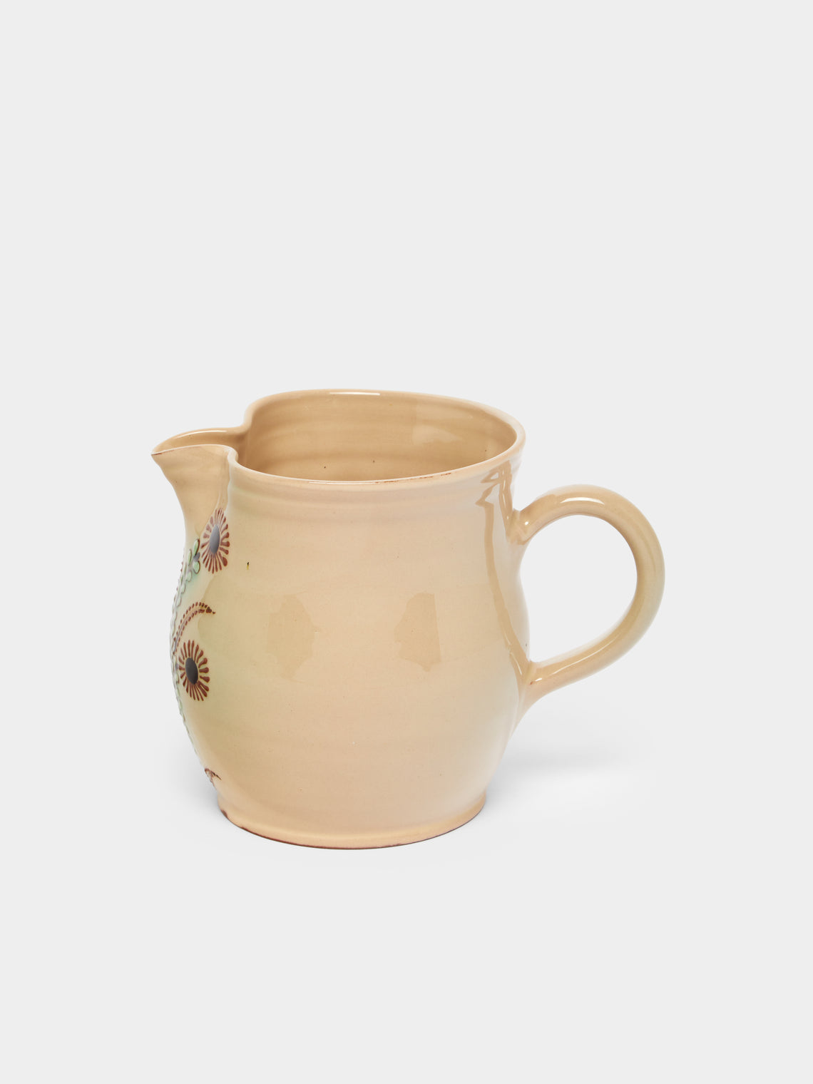 Poterie d’Évires - Flowers Hand-Painted Ceramic Rounded Jug -  - ABASK