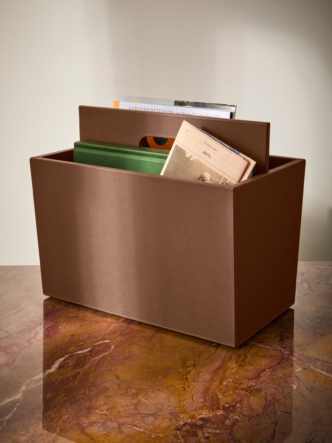 Giobagnara - Daily Leather Magazine Holder - Brown - ABASK