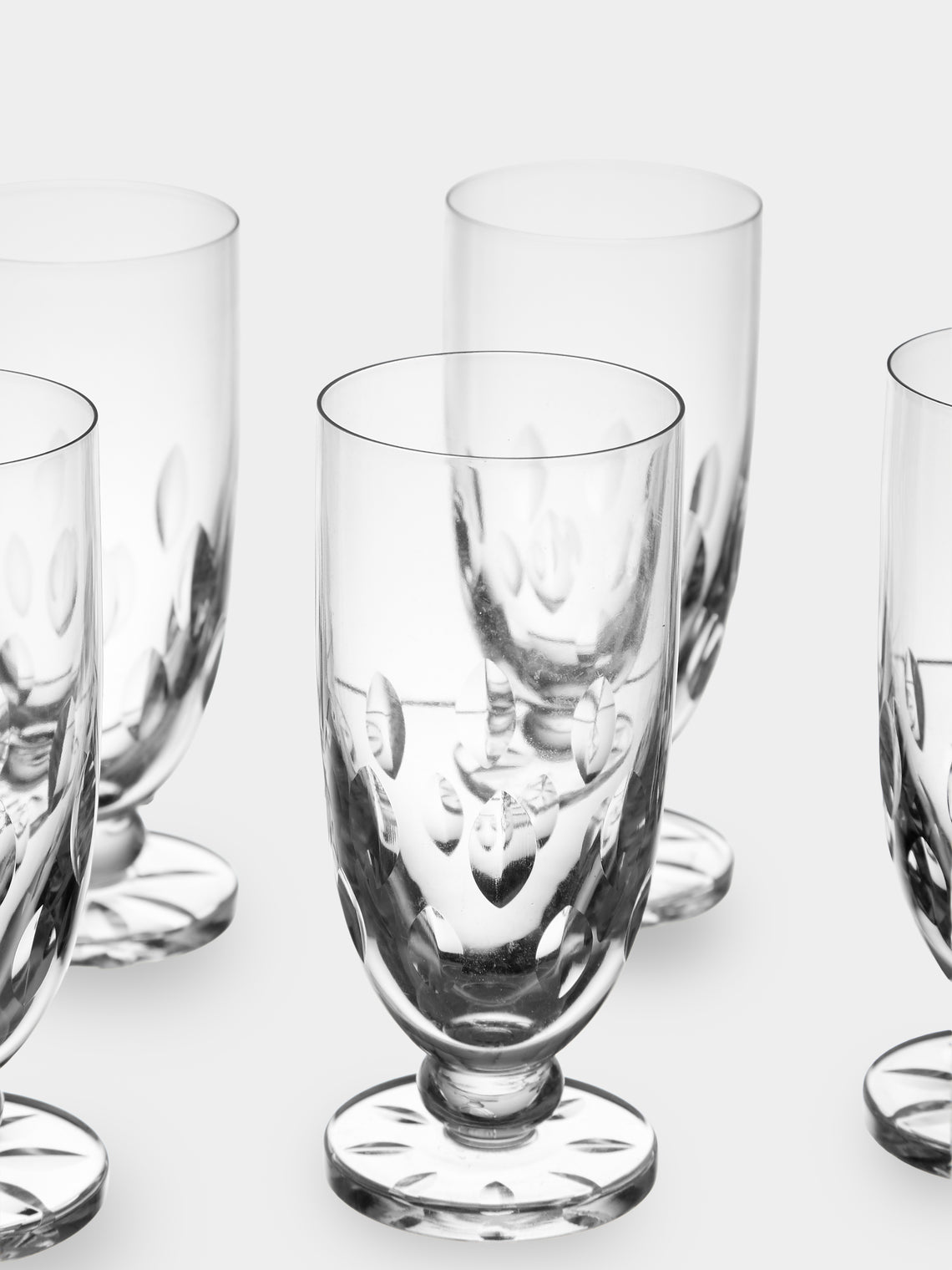Antique and Vintage - Mid-Century Lalique Bocage Crystal Champagne Flutes (Set of 6) - Clear - ABASK
