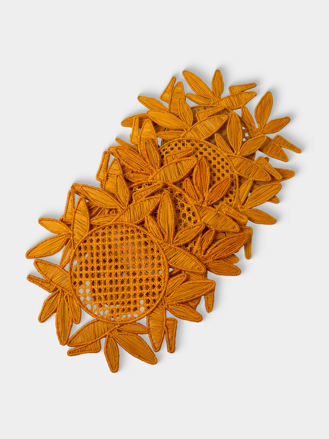 Artesanías del Atlántico - | Set of 4 | Paradise Handwoven Palm Placemats - Yellow - ABASK