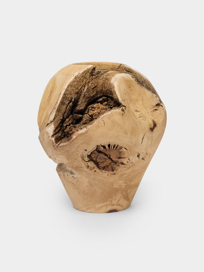 Thursday Furniture - Hand-Turned Fig Vase (6.5in/17cm) - Natural - ABASK - 